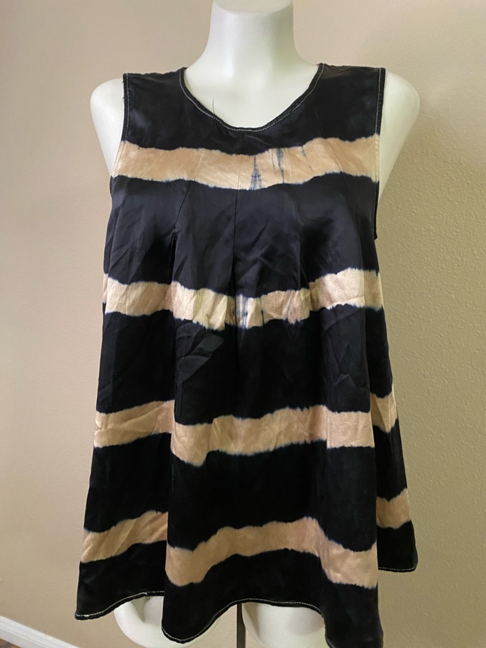 coreylynncalter Black silk tie dye look sleeveless boho tunic top 6 🖤